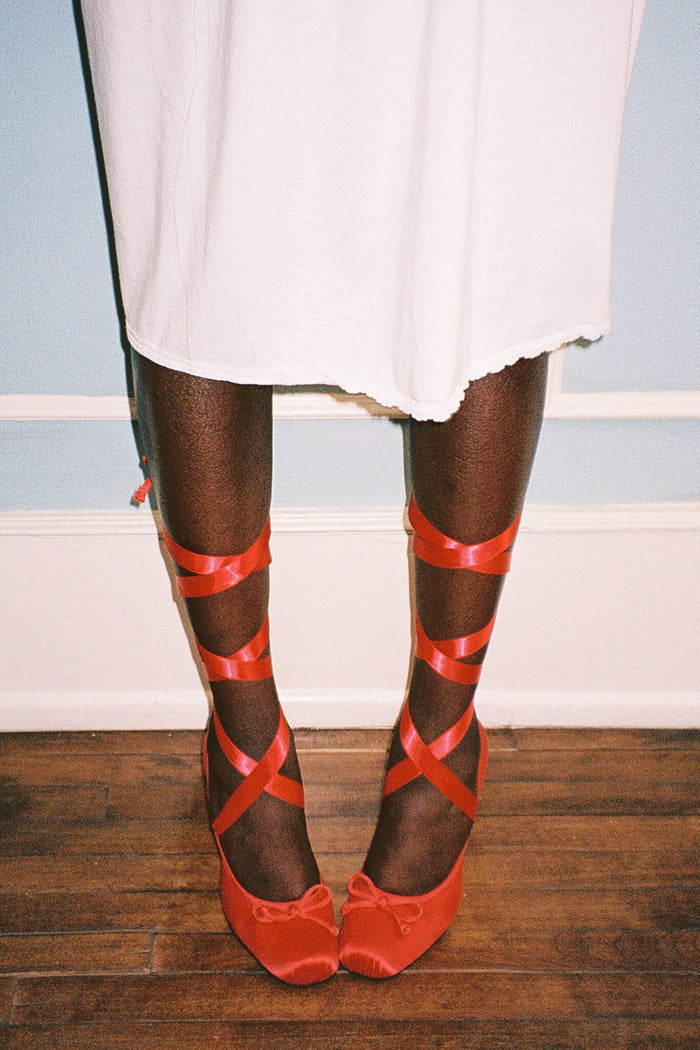 NYMPHA Jeffrey Campbell Stiletto Heel Red Satin