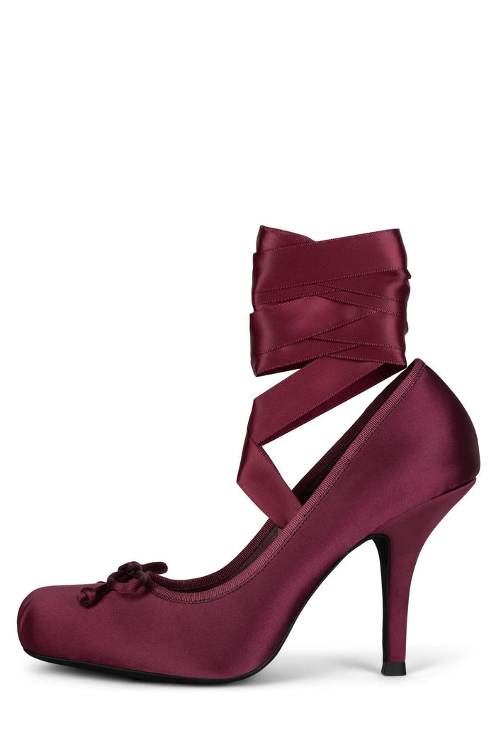 NYMPHA Jeffrey Campbell Stiletto Heel Wine Satin