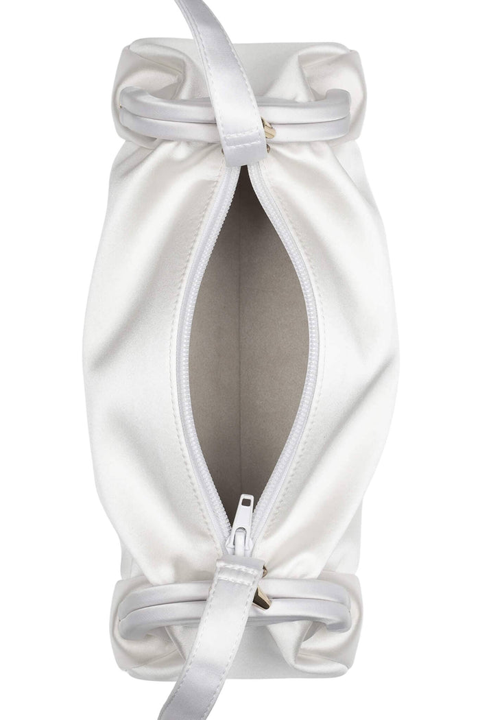 ON-SUNSET Shoulder Bag White Satin Gold