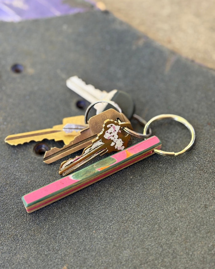 One-of-a-Kind Recycled Skateboard Keychain - SINGLE UNIT | Upcycled Accessory, Handmade in Charleston, SC