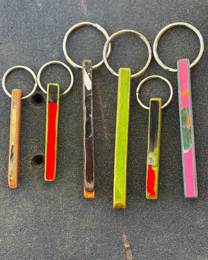One-of-a-Kind Recycled Skateboard Keychain - SINGLE UNIT | Upcycled Accessory, Handmade in Charleston, SC