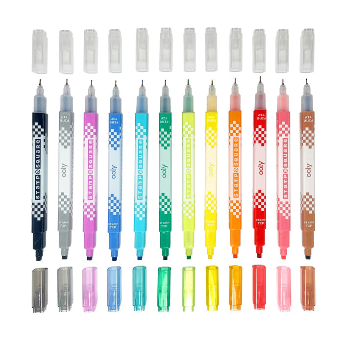 Ooly Stamp A Square Double Ended Markers 12 Pk
