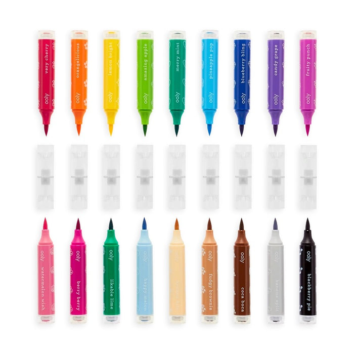 Ooly Stampables Double Ended Brush & Stamp Markers 18 Pk