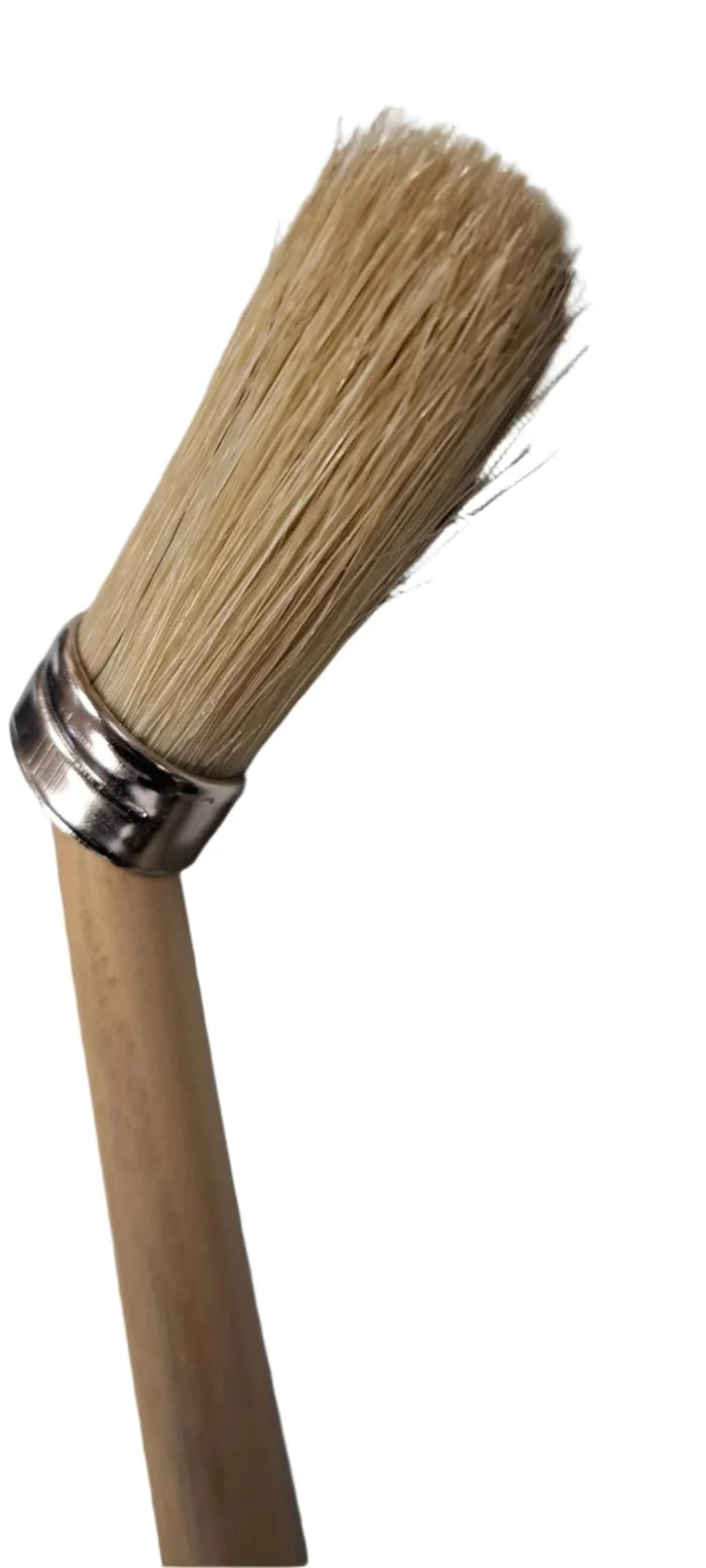 Oval radiator brush - with nickel-plated ferrule and wooden handle