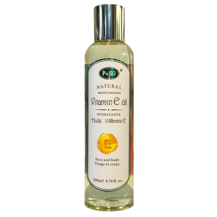 P+50 Vitamin E face and body oil - bottle