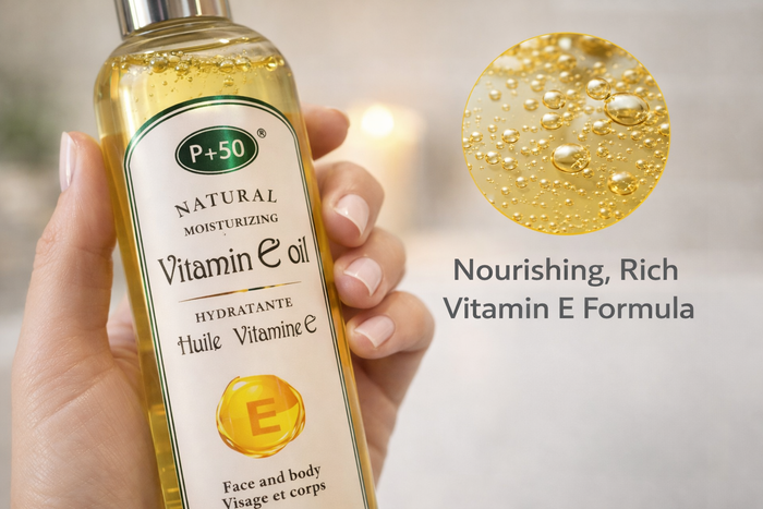 P+50 Vitamin E Nourishing Face & Body Oil 200ml