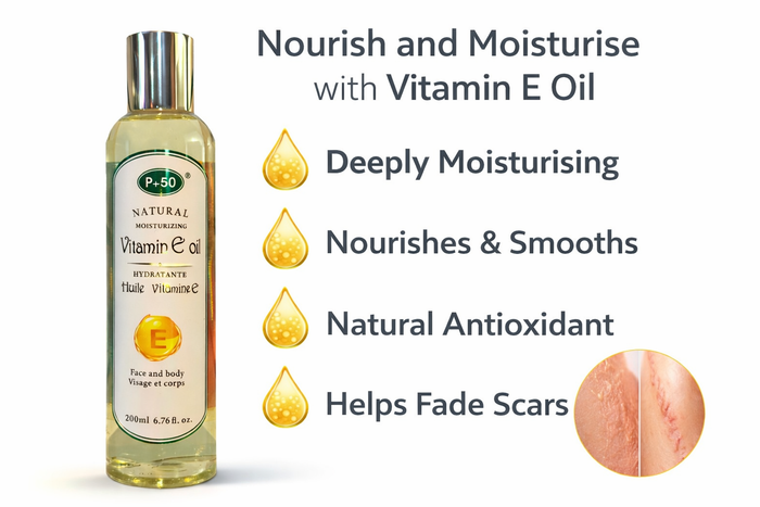 P+50 Vitamin E Nourishing Face & Body Oil 200ml