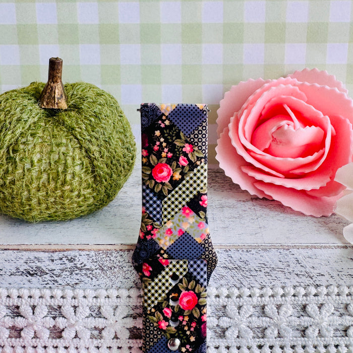 Patchwork Petals Print Silicone Band For Samsung Watch