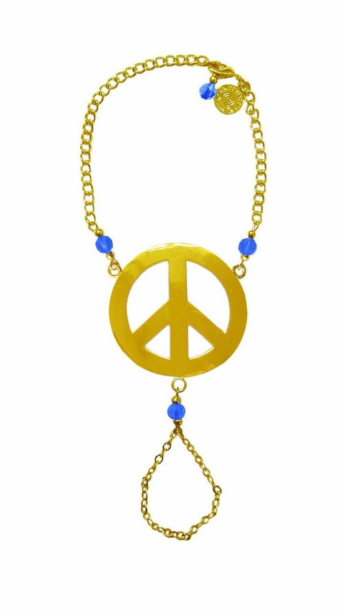 Peace Finger Bracelet – Adjustable Festival & Boho Jewelry front view
