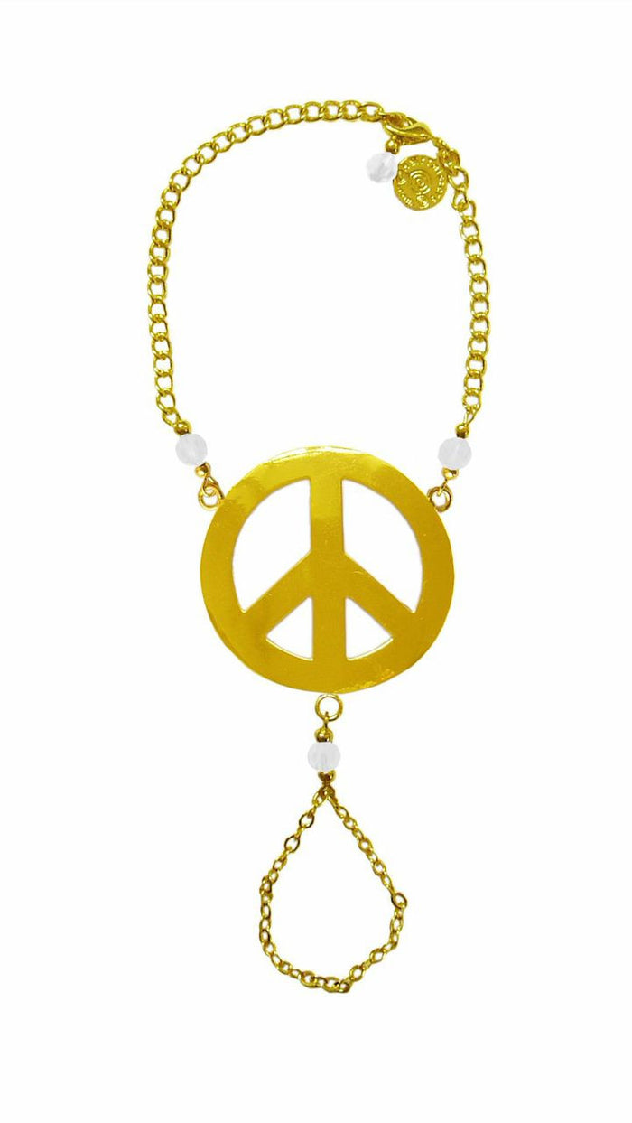 Peace Finger Bracelet – Adjustable Festival & Boho Jewelry front view
