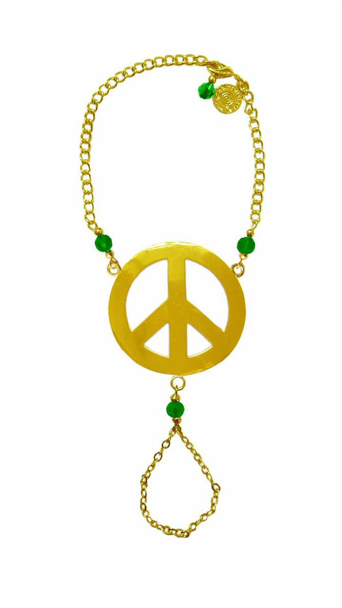 Peace Finger Bracelet – Adjustable Festival & Boho Jewelry front view