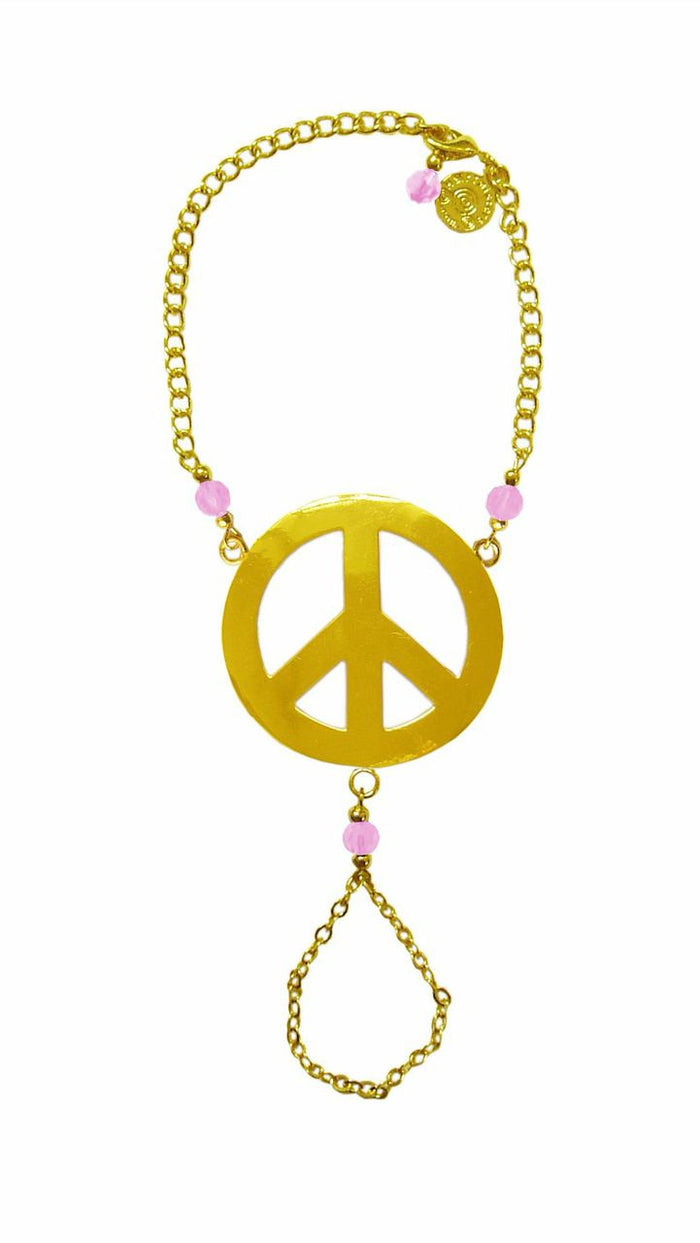 Peace Finger Bracelet – Adjustable Festival & Boho Jewelry front view