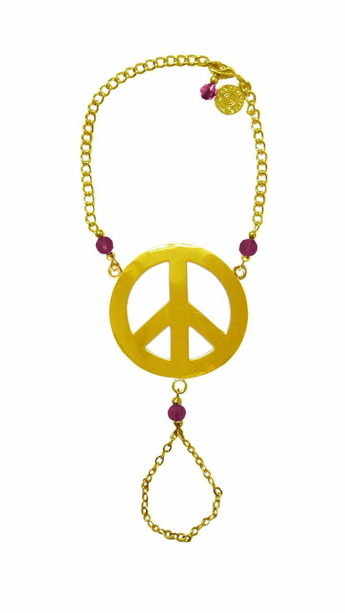 Peace Finger Bracelet – Adjustable Festival & Boho Jewelry front view