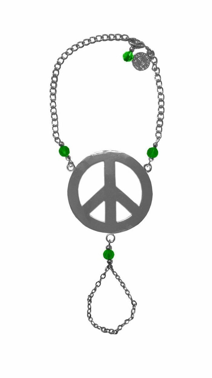 Front view: Peace Finger Bracelet – Adjustable Symbolic Boho Jewelry front view