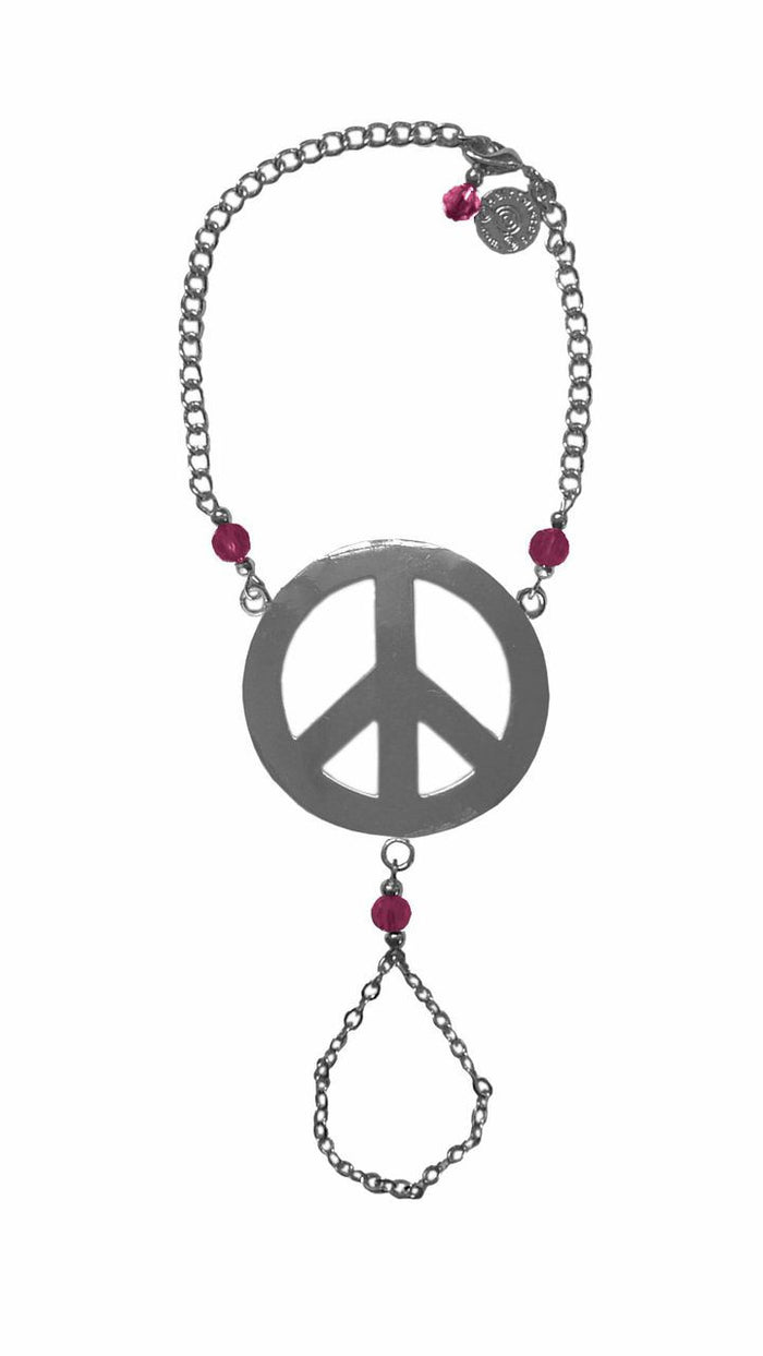 Front view: Peace Finger Bracelet – Adjustable Symbolic Boho Jewelry front view