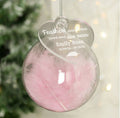 Personalised Pink Memorial Feather Bauble
