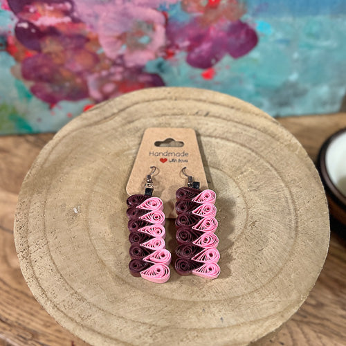 Pink & Red Fight Earrings