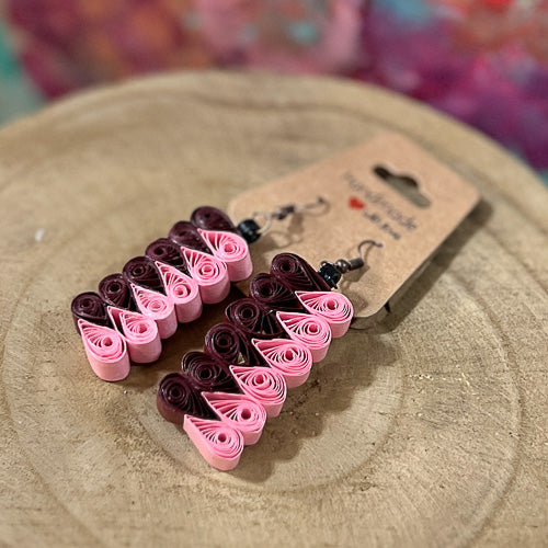 Pink & Red Fight Earrings