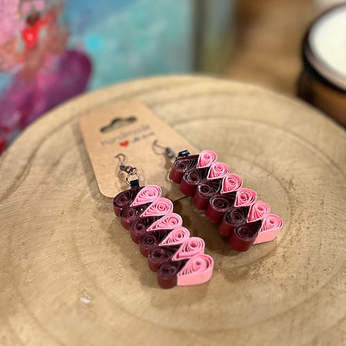 Pink & Red Fight Earrings