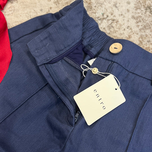 Pintuck Navy Shorts