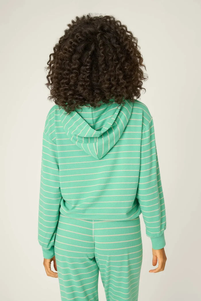 PJ Salvage Peace & Pawlidays Green Stripe Hoodie