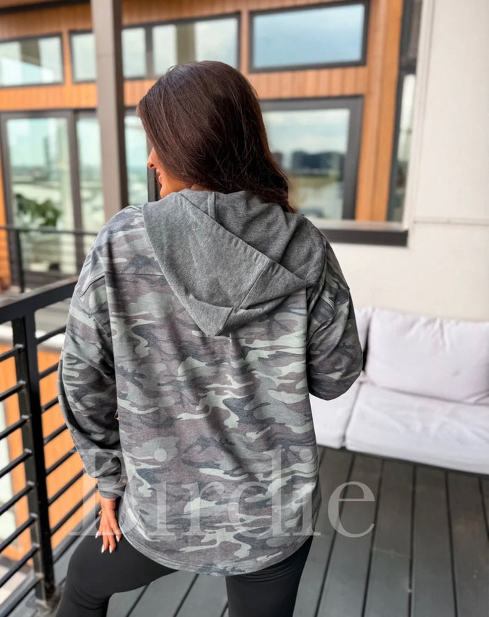 PREORDER: Army Camo Hooded Shacket // eta Aug