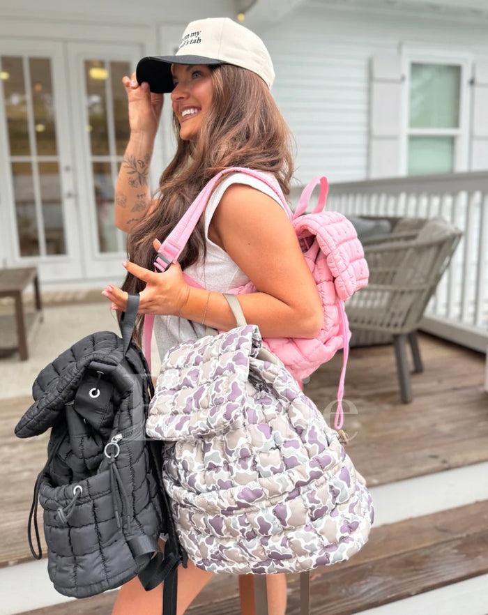 PREORDER: Quilted Backpack in Duck Camo // ships in 2-3 weeks