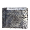 Italian Luxury Group Credit Card Holder Python Credit Card Holder Antique Silver Finished Brand