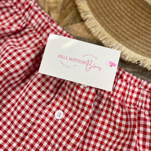 Red Gingham Boxer Shorts