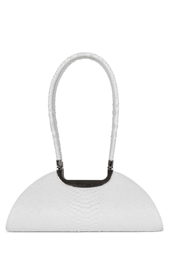 RETROGRADE Jeffrey Campbell Shoulder Bag White Snake Silver