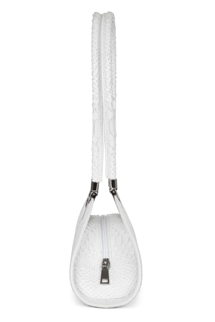 RETROGRADE Jeffrey Campbell Shoulder Bag White Snake Silver_hover
