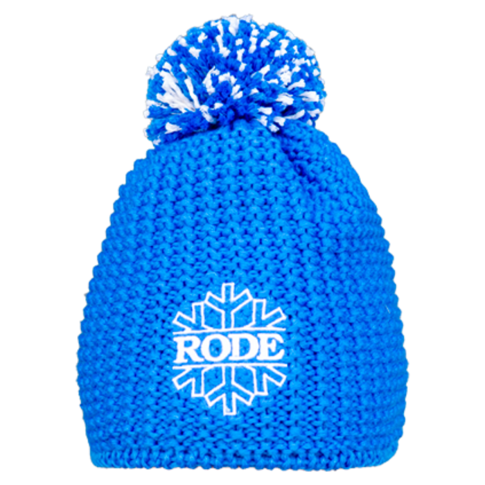 A product picture of the Rode Blue Wool Toque Pompom