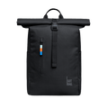 GOT BAG black Rolltop Backpack Made of Ocean Plastic - Sustainable Travel Case, 100% Recycled Plastic, Water Resistant
