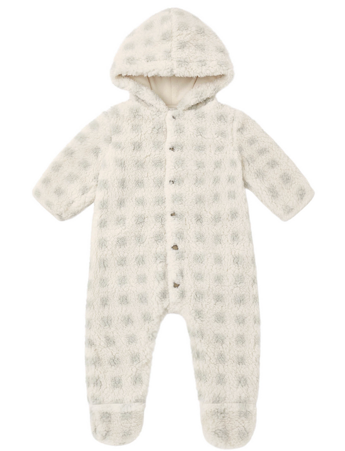 Rylee + Cru Fleece Jumpsuit in Sage Check