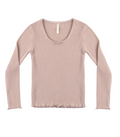 Rylee + Cru Ribbed Long Sleeve Tee in Rosewood