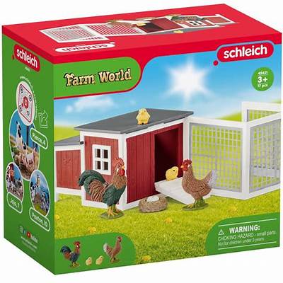 Schleich Farm World Clucky Chicken Coop 17 Pce
