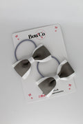 School Bows Metal Grey and White - Tuxedo Bow Set - Elastic