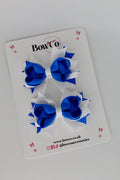 School Bows Royal Blue and White - Loopy Stacked Bow Set