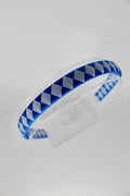 School Hair Accessories - Pleated Royal Blue and White Hair Band