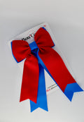 School Royal Blue Bow and Red - Classic Tail Bow - Clip