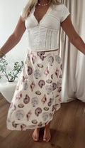Seashell Print Midi Skirt