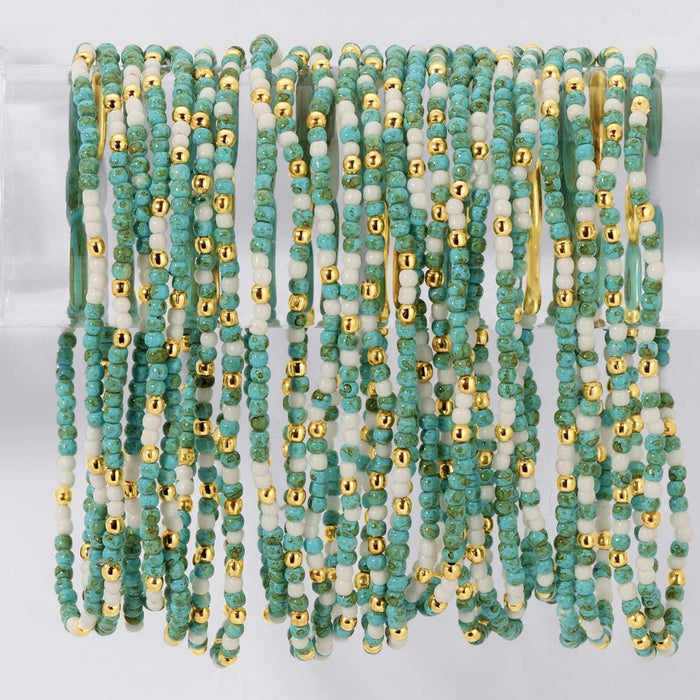 Seed Bead Bracelets-Faux Stone Assorted 2mm stretch