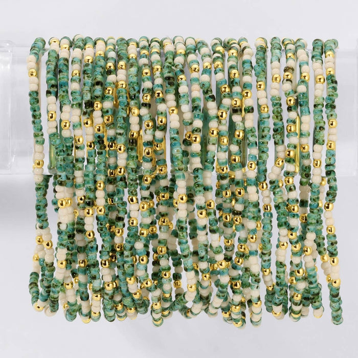 Seed Bead Bracelets-Faux Stone Assorted 2mm stretch