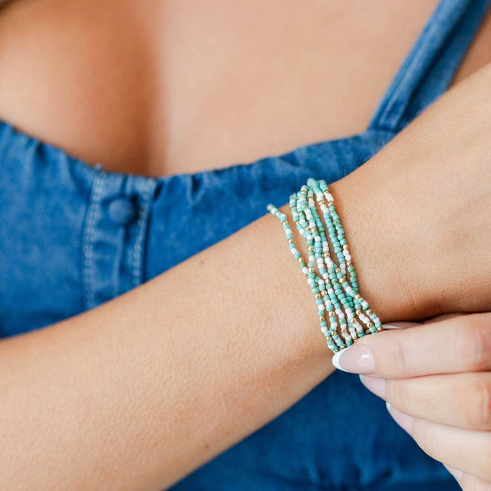Seed Bead Bracelets-Faux Stone Assorted 2mm stretch