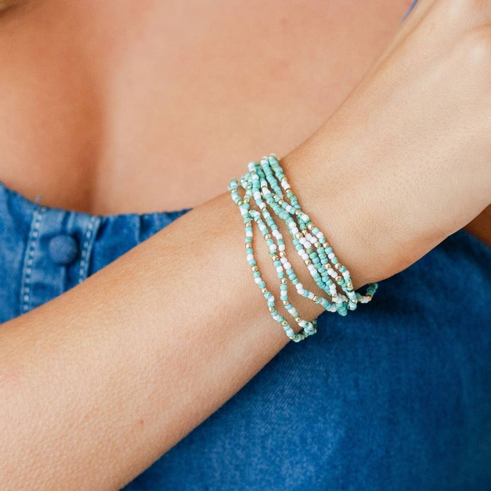 Seed Bead Bracelets-Faux Stone Assorted 2mm stretch