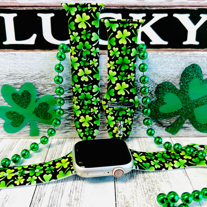 Shamrock Print Silicone Band For Apple Watch