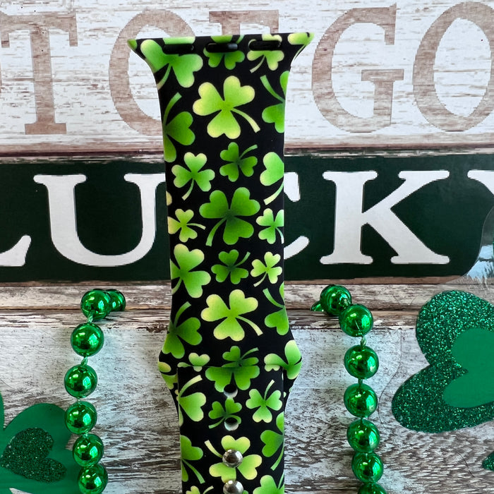Shamrock Print Silicone Band For Apple Watch