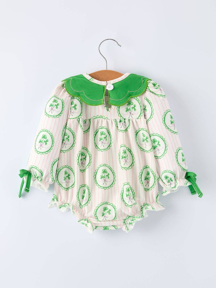 Shamrock Stripe LS Romper
