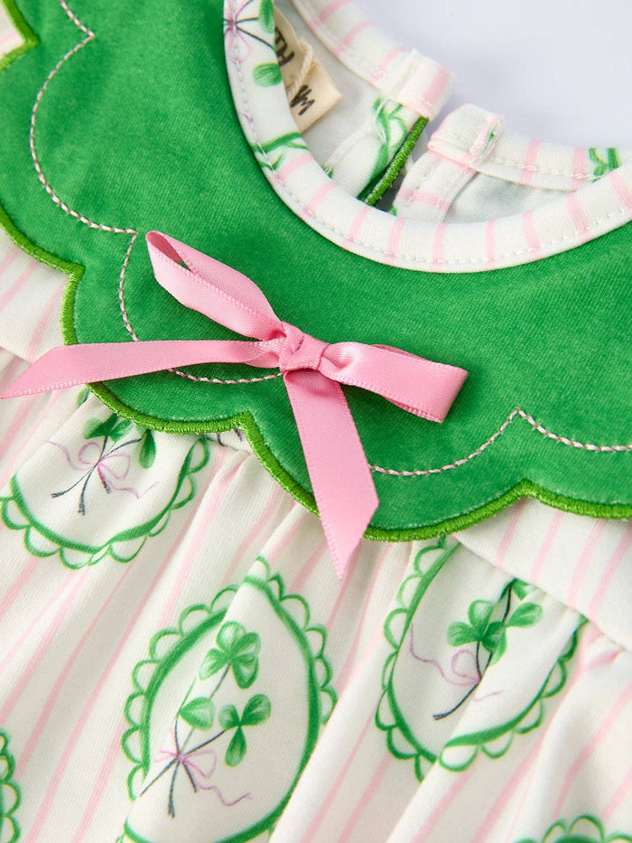 Shamrock Stripe LS Romper