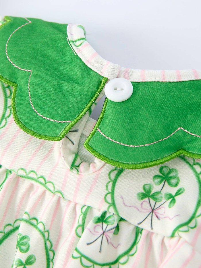 Shamrock Stripe LS Romper